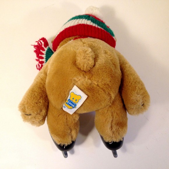 Vintage Dakin Ker-Plunk Holiday Ice Skating 9" Teddy Bear 1986 - Picture 8 of 11